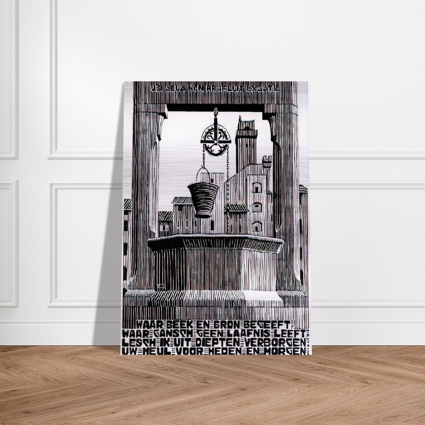 EMBLEMATA WELL - MC Escher Brushed Aluminum Print - 70x100 cm / 28x40 inches | MC Escher Aluminum Print | MC Escher Prints