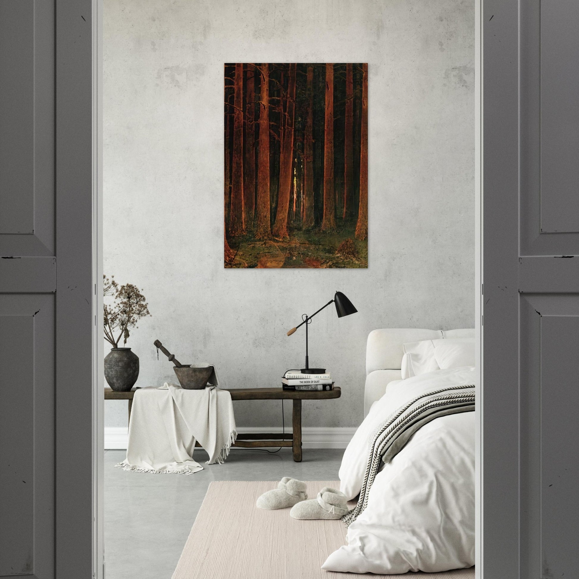 Sunset in the forest - Arkhyp Kuindzhi Brushed Aluminum Print - 70x100 cm / 28x40 inches | Arkhyp Kuindzhi Aluminum Print | Arkhyp Kuindzhi Prints