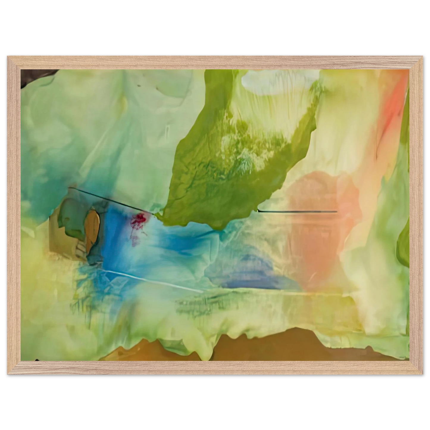 Helen Frankenthaler - Hint from Bassano, 1973- Wall Art - 60x80 cm / 24x32 inches - Premium Wooden Framed Poster With Fine Art Paper-canvas - White frame