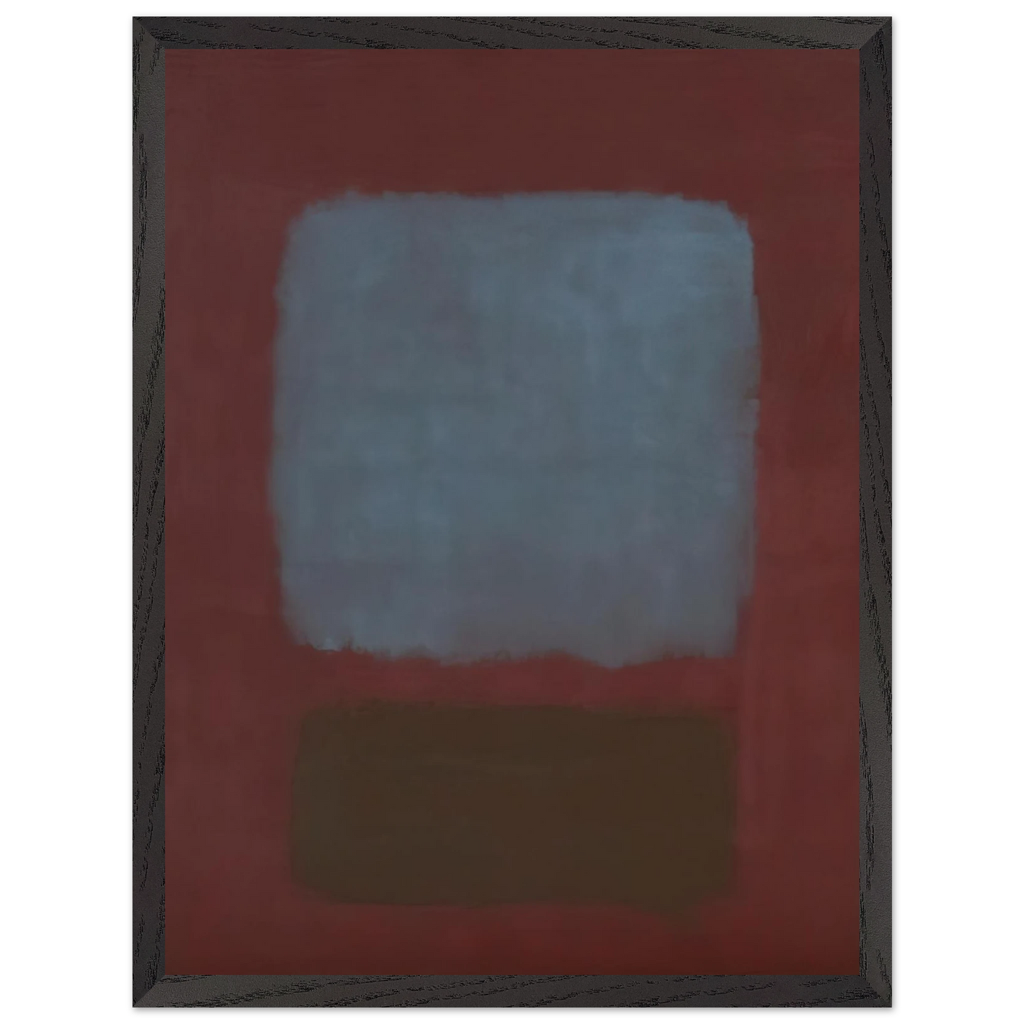 Mark Rothko - No. 37No. 19 Slate Blue and Brown on Plum - 1958 Wall Art - 60x80 cm / 24x32 inches - Premium Wooden Framed Poster With Fine Art Paper-canvas - White frame