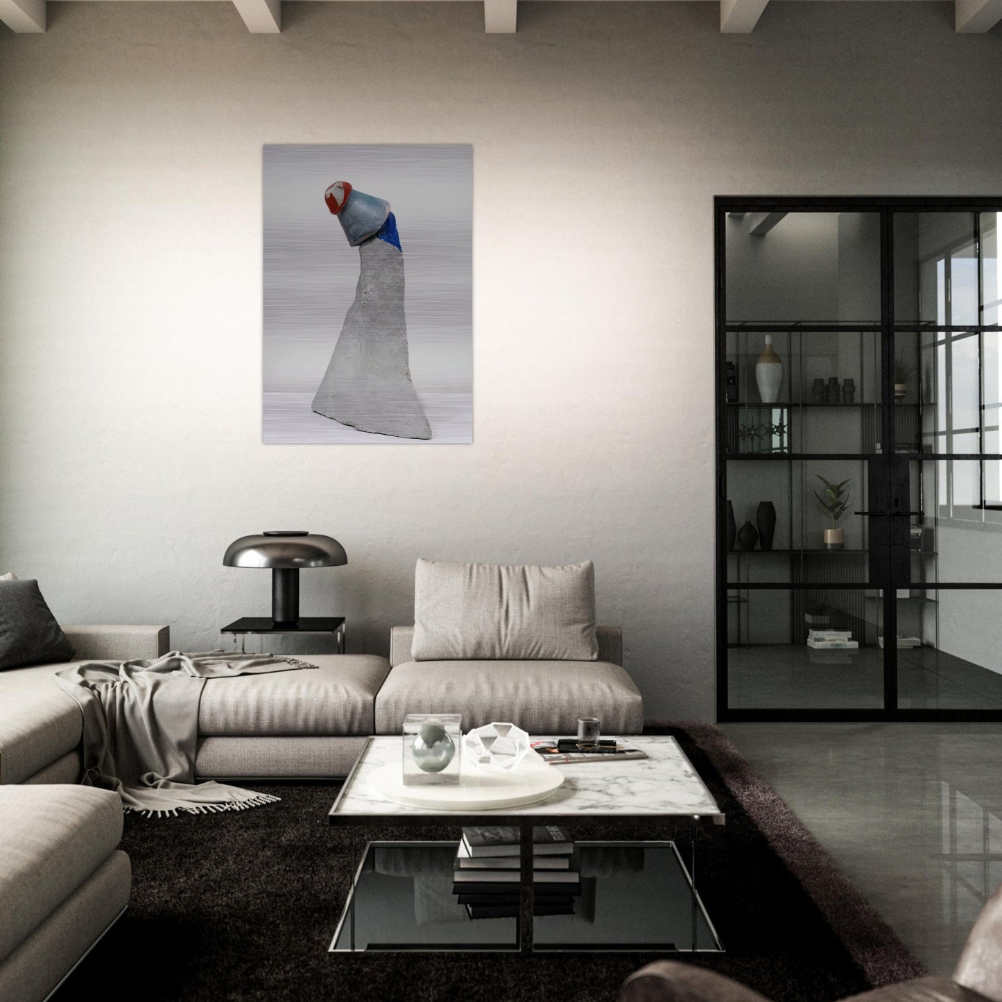 THE CLOWN 1947 - Kurt Schwitters Brushed Aluminum Print - 70x100 cm / 28x40 inches | Kurt Schwitters Aluminum Print | Kurt Schwitters Prints
