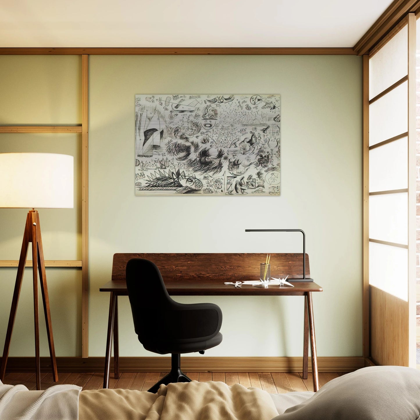 SHEET OF STUDIES 1941 - Jackson Pollock Brushed Aluminum Print - 70x100 cm / 28x40 inches | Jackson Pollock Aluminum Print | Jackson Pollock Prints