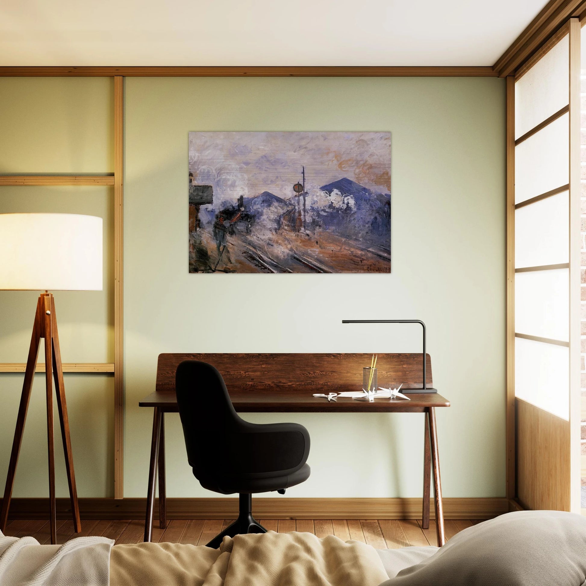 Saint-Lazare Station, Track Coming out - claude monet Brushed Aluminum Print - 70x100 cm / 28x40 inches | claude monet Aluminum Print | claude monet Prints