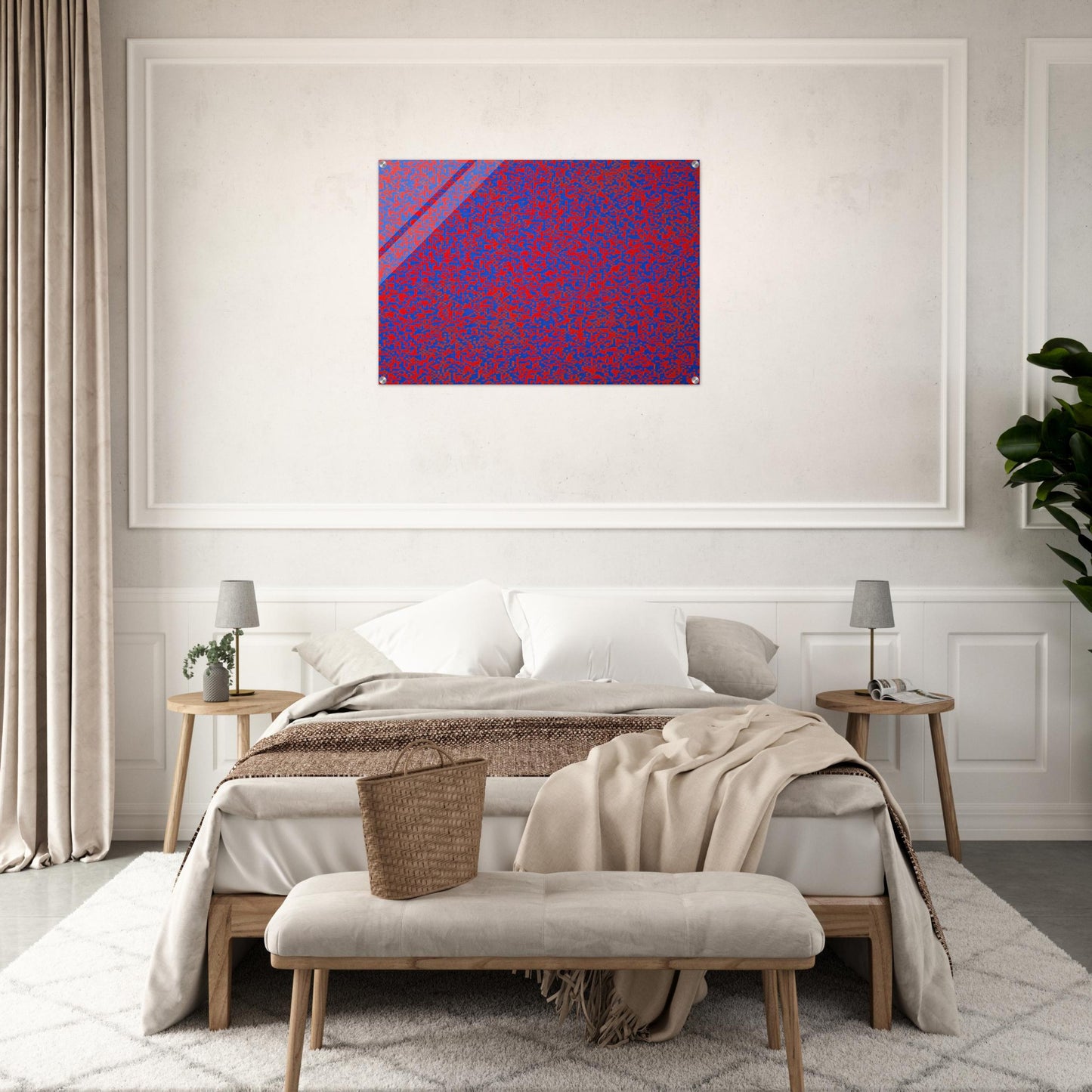 Random Distribution of 40,000 Squares Using the Odd and Even Numbers of a Telephone Directory detail - 1971 - Francois Morellet Acrylic Print - 70x100 cm / 28x40″ inches
