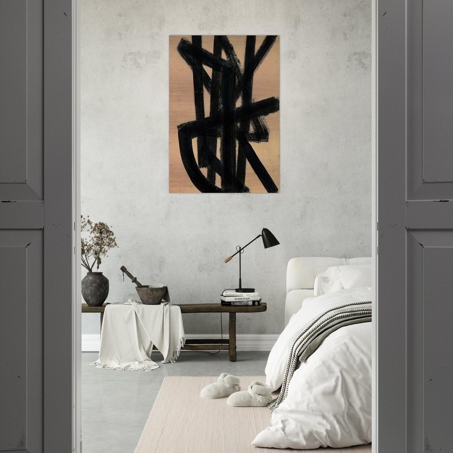 Brou de noix 65 x 50 cm, 1948 - 1948 - Pierre Soulages Brushed Aluminum Print - 70x100 cm / 28x40 inches | Pierre Soulages Aluminum Print | Pierre Soulages Prints