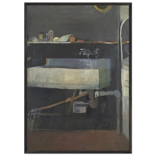 Corner of Studio  Sink - Richard Diebenkorn 70x100 cm / 28x40 inches Framed Art Print – Black Wooden Frame