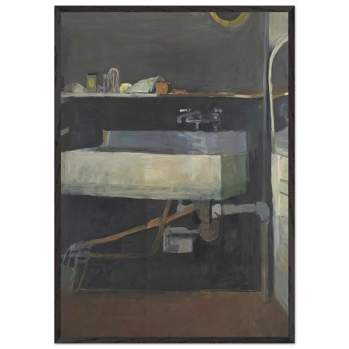 Corner of Studio  Sink - Richard Diebenkorn 70x100 cm / 28x40 inches Framed Art Print – Black Wooden Frame