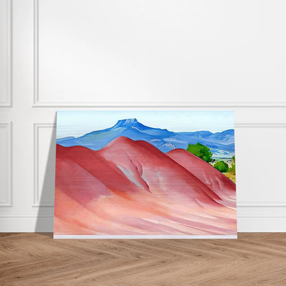 Red Hills and Pedernal - Georgia O'Keeffe Brushed Aluminum Print - 70x100 cm / 28x40 inches | Georgia O'Keeffe Aluminum Print | Georgia O'Keeffe Prints
