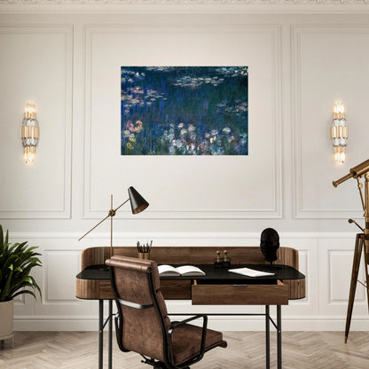 Water Lilies, Green Harmony - claude monet Brushed Aluminum Print - 70x100 cm / 28x40 inches | claude monet Aluminum Print | claude monet Prints
