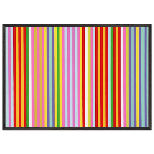 Powwow - 1969 - Gene Davis 70x100 cm / 28x40 inches Framed Art Print – Black Wooden Frame