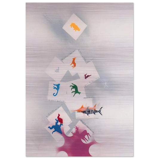 UNTITLED 2 - Alighiero Boetti Brushed Aluminum Print - 70x100 cm / 28x40 inches | Alighiero Boetti Aluminum Print | Alighiero Boetti Prints