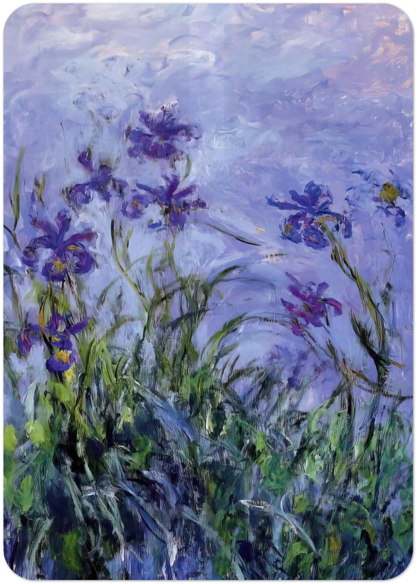Lilac Irises By claude monet Pack of 10 Post Cards | claude monet Post Cards | A6 (10.5 x 14.8 cm) - 4.1 x 5.8 inches