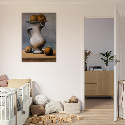 Still life with pitcher and apples - Pablo Picasso Brushed Aluminum Print - 70x100 cm / 28x40 inches | Pablo Picasso Aluminum Print | Pablo Picasso Prints