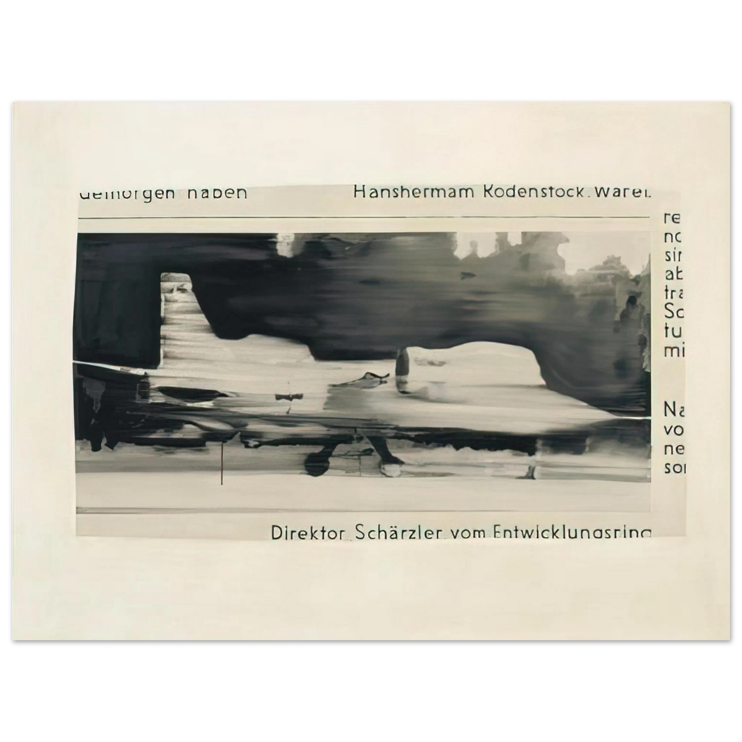 Gerhard Richter - SCHARZLER 1964  75x100 cm / 30x40inches Fine Art Poster