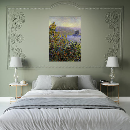 Flowers Beds at Vetheuil - claude monet Brushed Aluminum Print - 70x100 cm / 28x40 inches | claude monet Aluminum Print | claude monet Prints