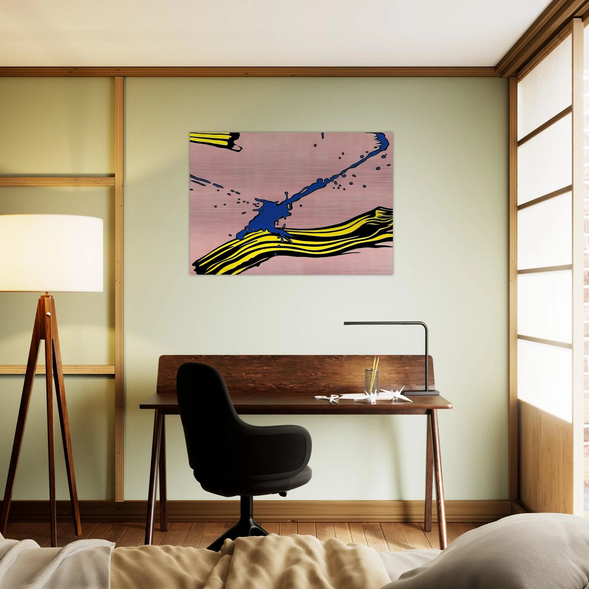 BRUSHSTROKE WITH SPATTER 1966 - Roy Lichtenstein Brushed Aluminum Print - 70x100 cm / 28x40 inches | Roy Lichtenstein Aluminum Print | Roy Lichtenstein Prints