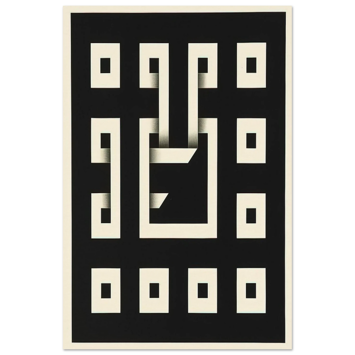 Clandestine Game XI - 1968 - Omar Rayo Art Prints - 100x150 cm / 40x60″ inches | Omar Rayo Poster | Omar Rayo Prints