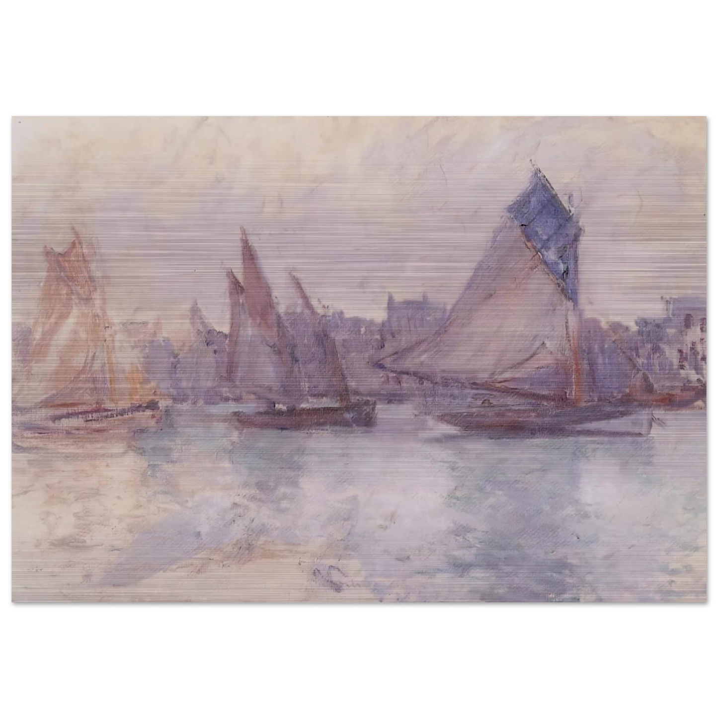 Boats in the Port of Le Havre - claude monet Brushed Aluminum Print - 70x100 cm / 28x40 inches | claude monet Aluminum Print | claude monet Prints
