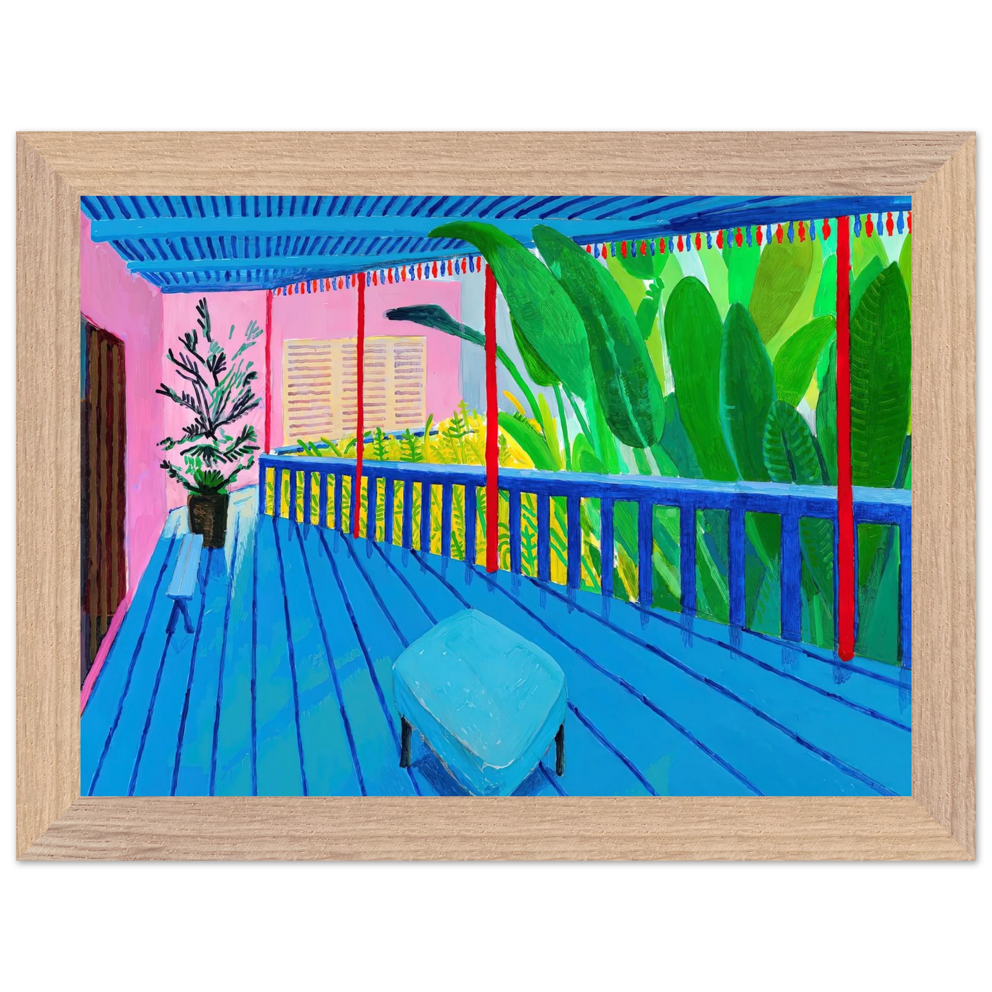 David Hockney - David Hockney Wall art - 20x25 cm / 8x10 inches - Premium Wooden Framed Poster With Fine Art Paper-canvas - Wood frame