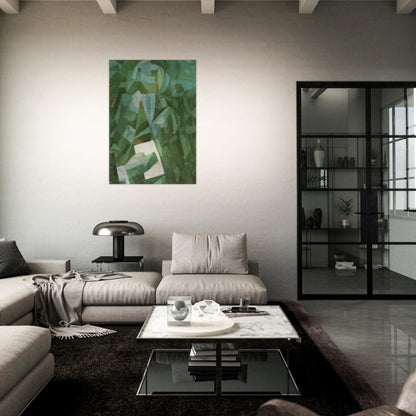 CUBIST COMPOSITION PORTRAIT OF A SEATED PERSON HOLDING A LETTER - Salvador Dali Brushed Aluminum Print - 70x100 cm / 28x40 inches | Salvador Dali Aluminum Print | Salvador Dali Prints