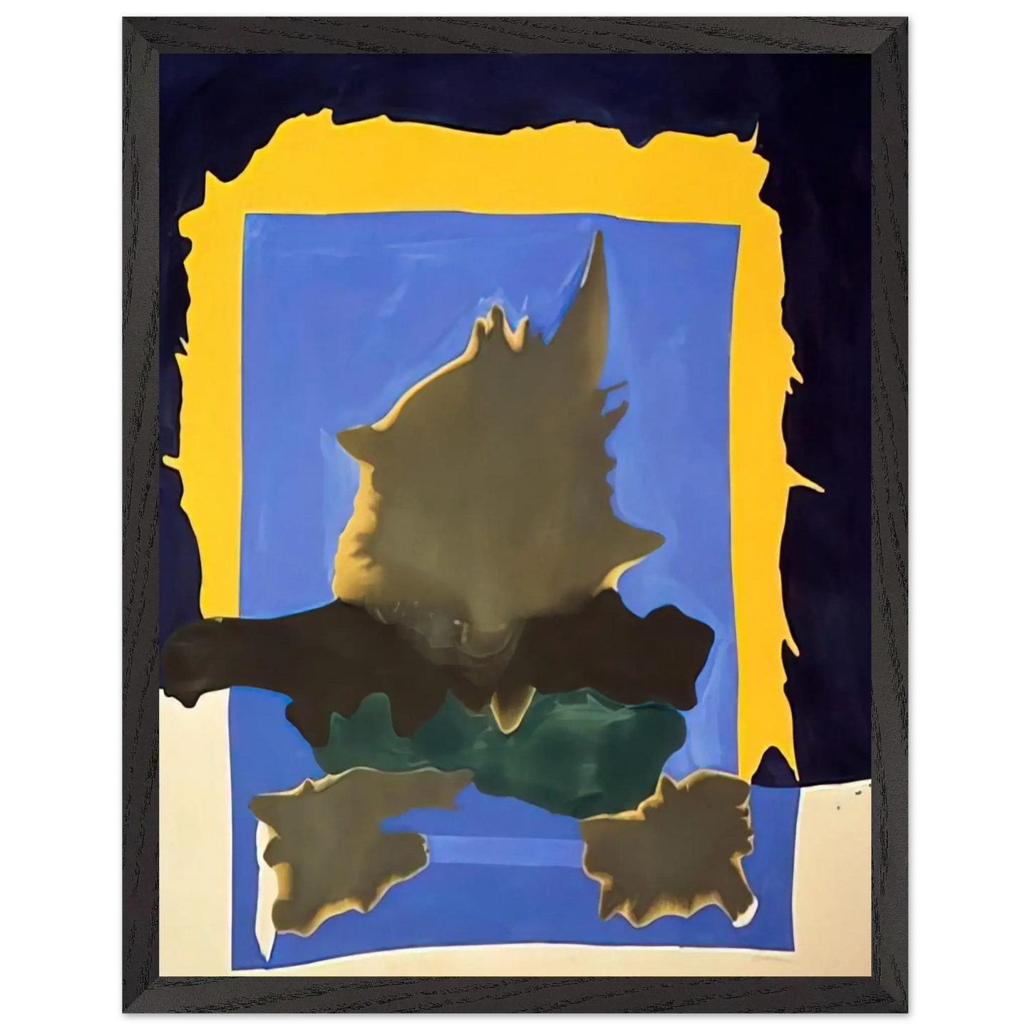 Helen Frankenthaler - Interior Landscape - 1964 Wall art - 20x25 cm / 8x10 Inches - Premium Wooden Framed Poster With Fine Art Paper - Black frame