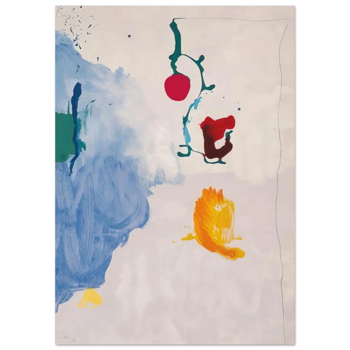 Helen Frankenthaler - Eve - 1995 Wall art - 20x25 cm / 8x10 Inches - Premium Wooden Framed Poster With Fine Art Paper - White frame
