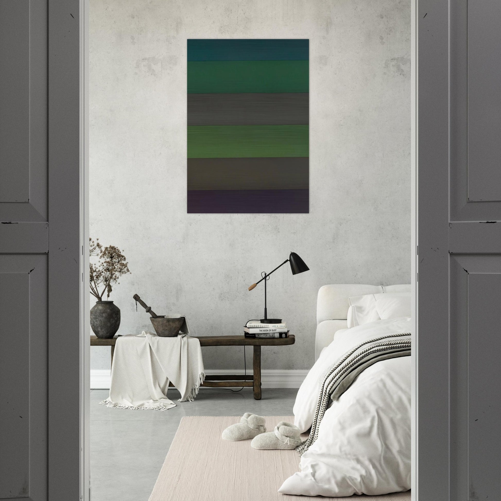 Horizontal Bands with Colors Superimposed - Sol LeWitt Brushed Aluminum Print - 70x100 cm / 28x40 inches | Sol LeWitt Aluminum Print | Sol LeWitt Prints