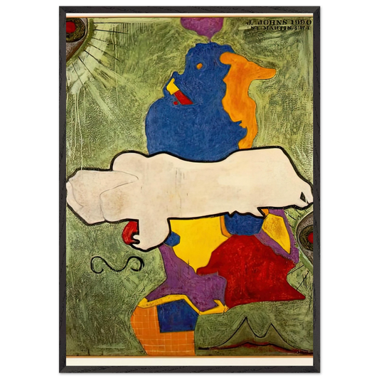 GREEN ANGEL - Jasper Johns 70x100 cm / 28x40 inches Framed Art Print – Black Wooden Frame