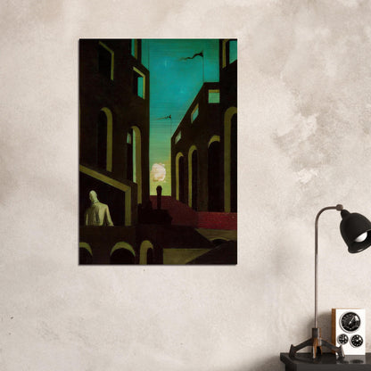 HAPPINESS OF RETURNING 1915 - Giorgio de Chirico Brushed Aluminum Print - 70x100 cm / 28x40 inches | Giorgio de Chirico Aluminum Print | Giorgio de Chirico Prints