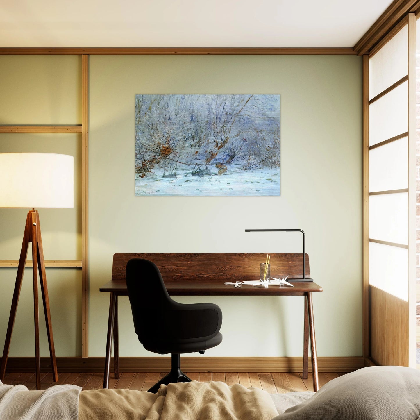 The Frost - claude monet Brushed Aluminum Print - 70x100 cm / 28x40 inches | claude monet Aluminum Print | claude monet Prints