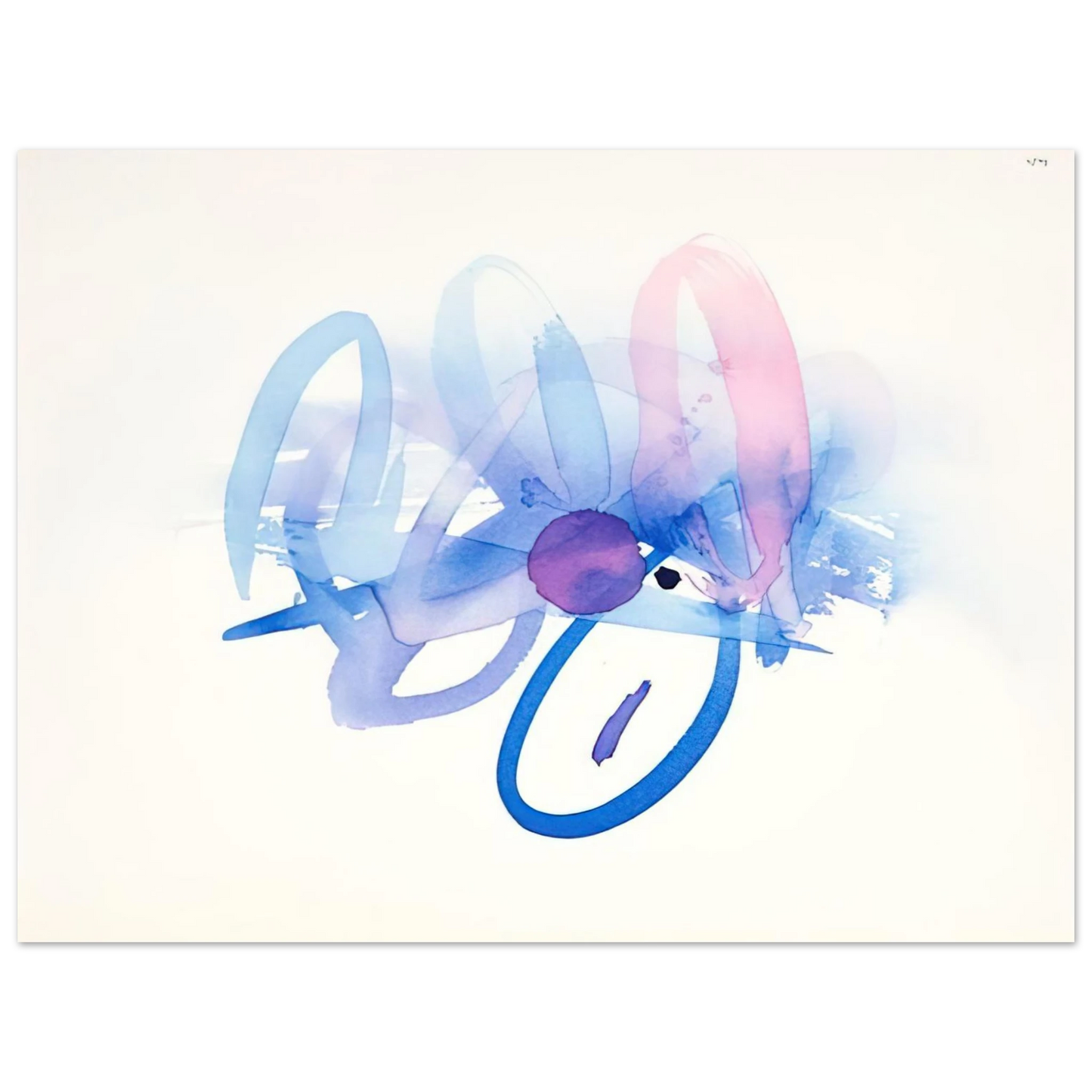 Luis Feito - UNTITLED PURPLE PINK AND BLUE  75x100 cm / 30x40inches Fine Art Poster