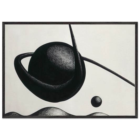 THE PLANET 1933 - Alexander Calder 70x100 cm / 28x40 inches Framed Art Print – Black Wooden Frame
