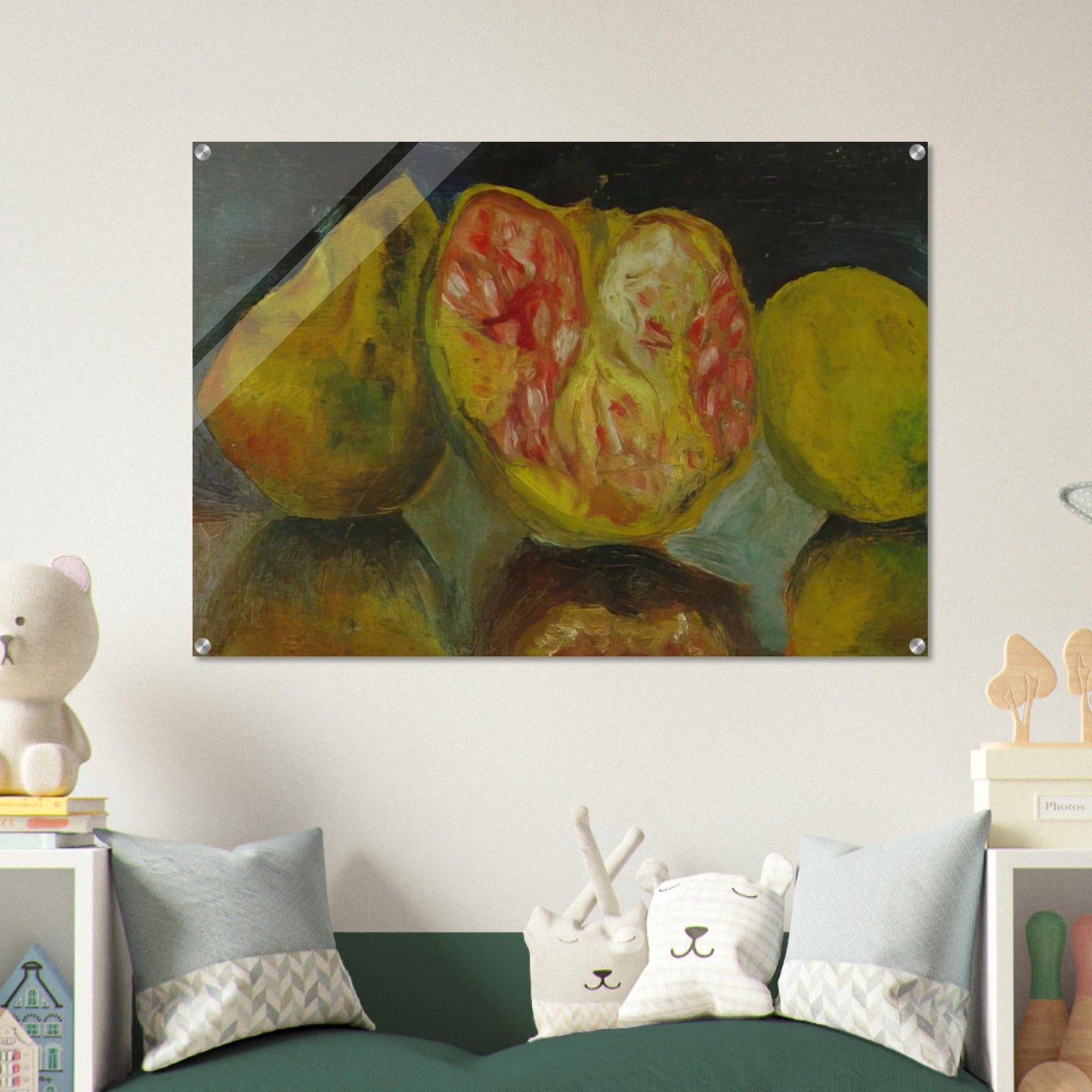 STILL LIFE POMEGRANATES - Salvador Dali Acrylic Print - 70x100 cm / 28x40″ inches