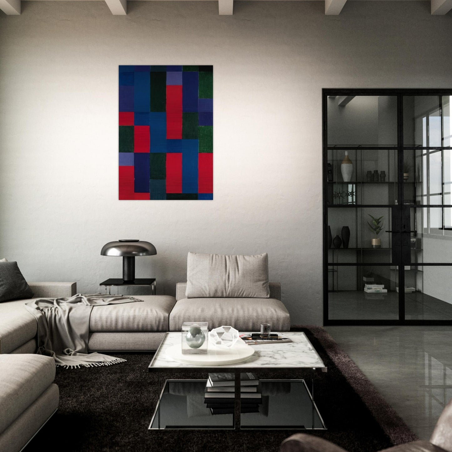 Grn-Blau-Rot - 1967 - Johannes Itten Brushed Aluminum Print - 70x100 cm / 28x40 inches | Johannes Itten Aluminum Print | Johannes Itten Prints