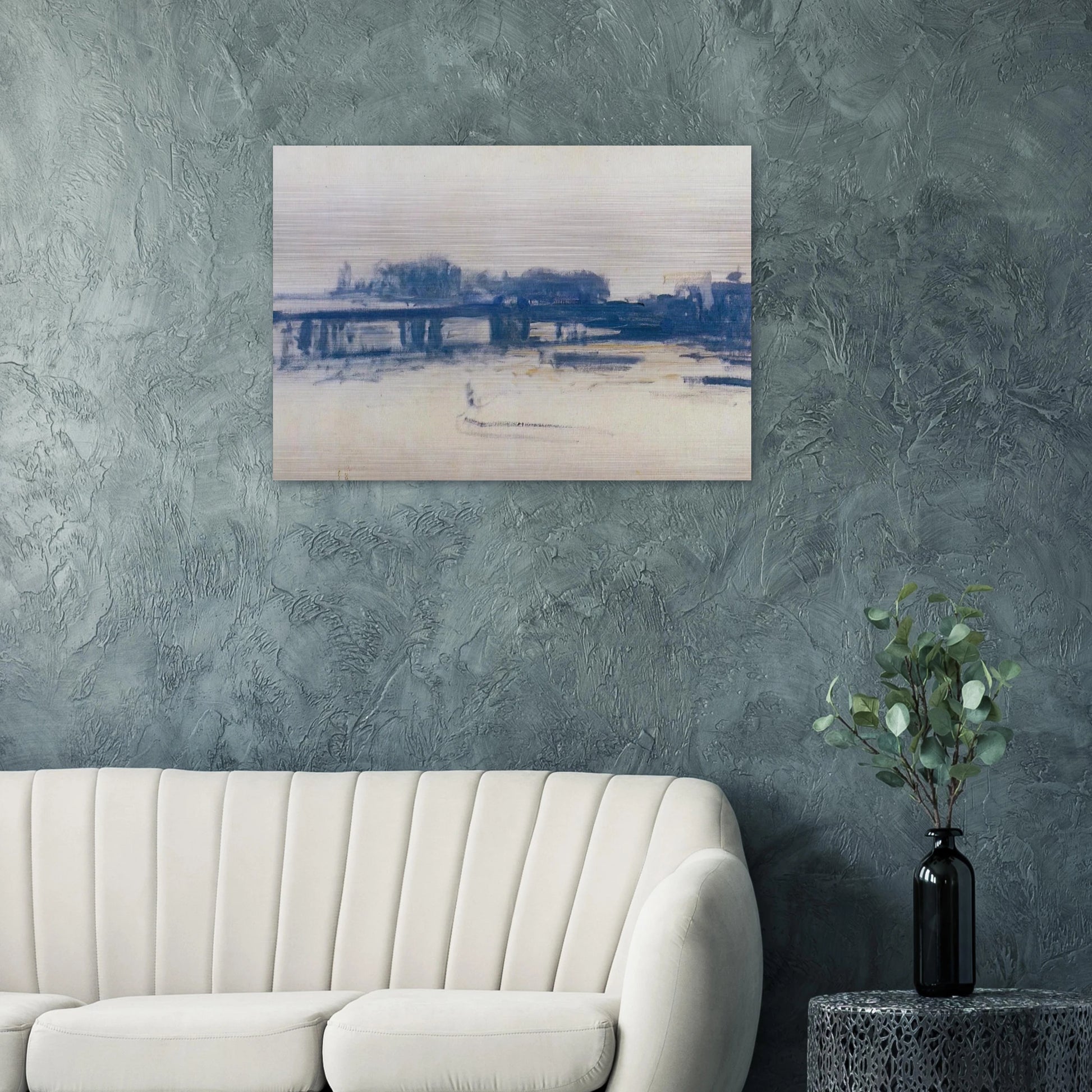 Charing Cross Bridge study - claude monet Brushed Aluminum Print - 70x100 cm / 28x40 inches | claude monet Aluminum Print | claude monet Prints
