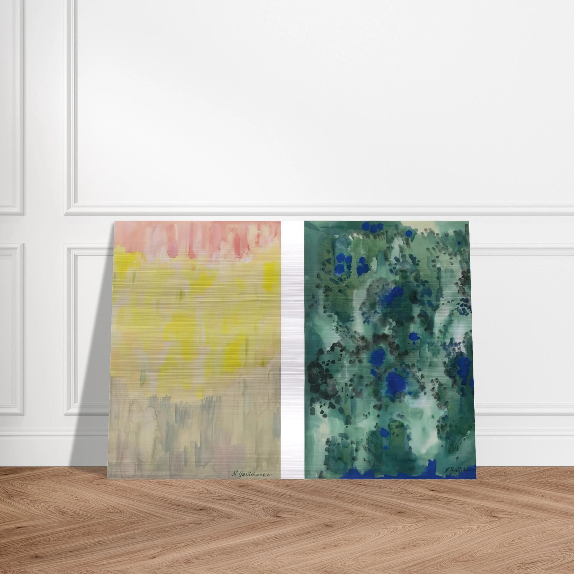 Harmony in Blue and Green. Abstract Composition - Abstract Art - Natalia Goncharova Brushed Aluminum Print - 70x100 cm / 28x40 inches | Natalia Goncharova Aluminum Print | Natalia Goncharova Prints
