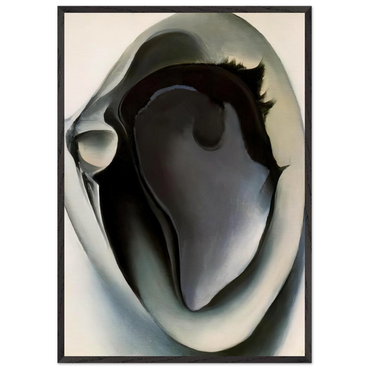 Clam and mussel - Georgia OKeeffe 70x100 cm / 28x40 inches Framed Art Print – Black Wooden Frame