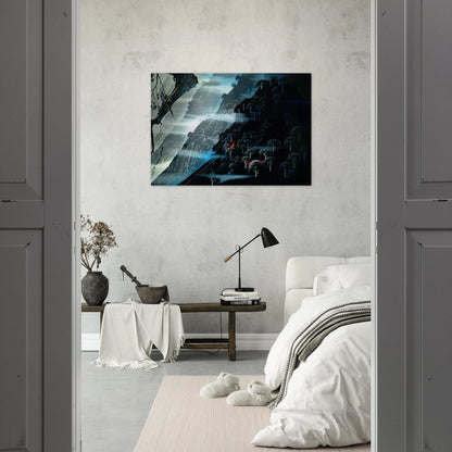 Coastline Fogl - Eyvind Earle Brushed Aluminum Print - 70x100 cm / 28x40 inches | Eyvind Earle Aluminum Print | Eyvind Earle Prints