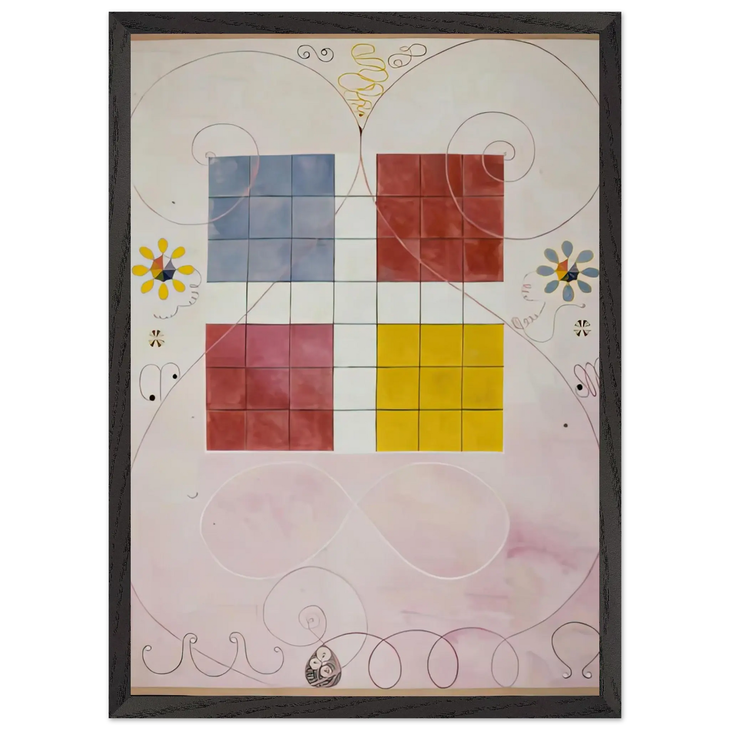 Hilma af Klint - DE TIO ST RSTA N 10 ALDERDOMEN 1907 Wall art - 27x35 cm / 11x14 Inches - Premium Wooden Framed Poster With Fine Art Paper - Black frame
