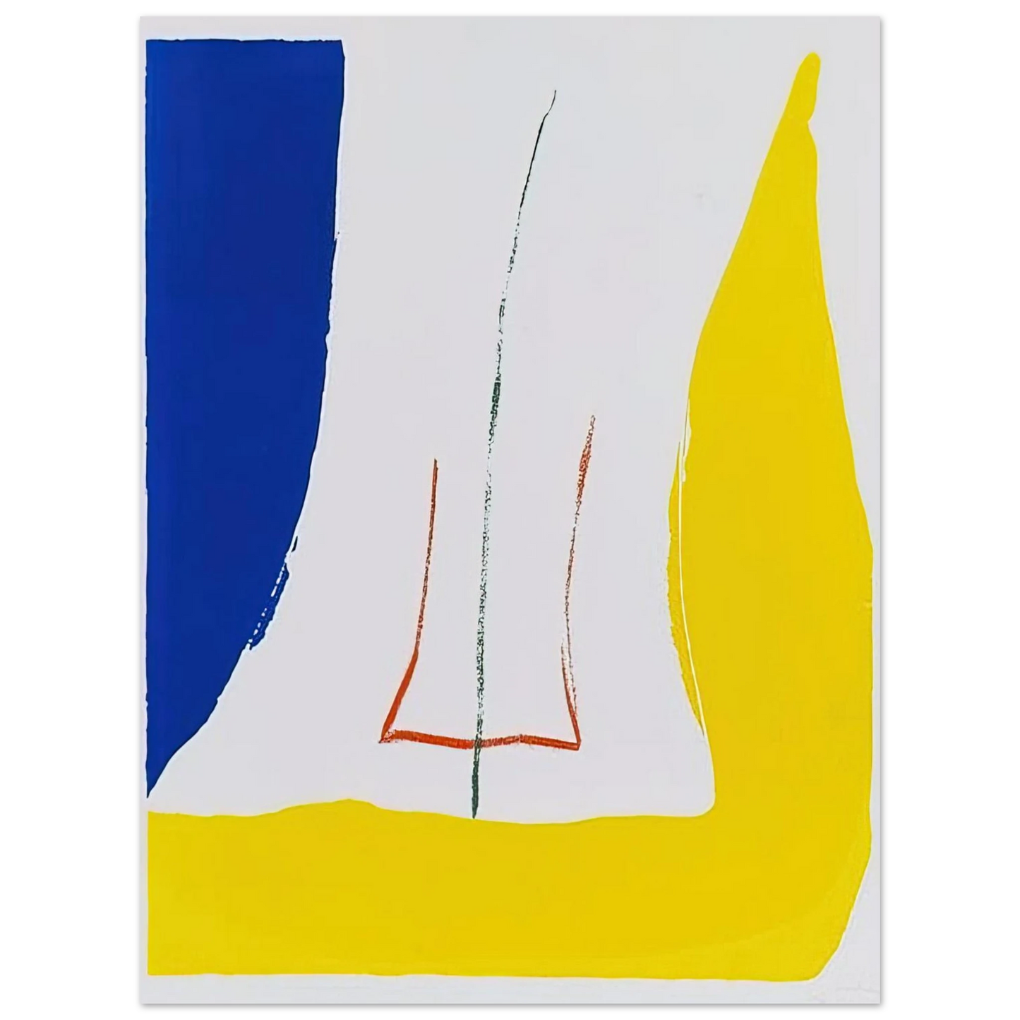 Helen Frankenthaler - Sun Corner - 1968 Wall art - A2 (42 x 59.4  cm) - Premium Wooden Framed Poster With Fine Art Paper-canvas - Black frame