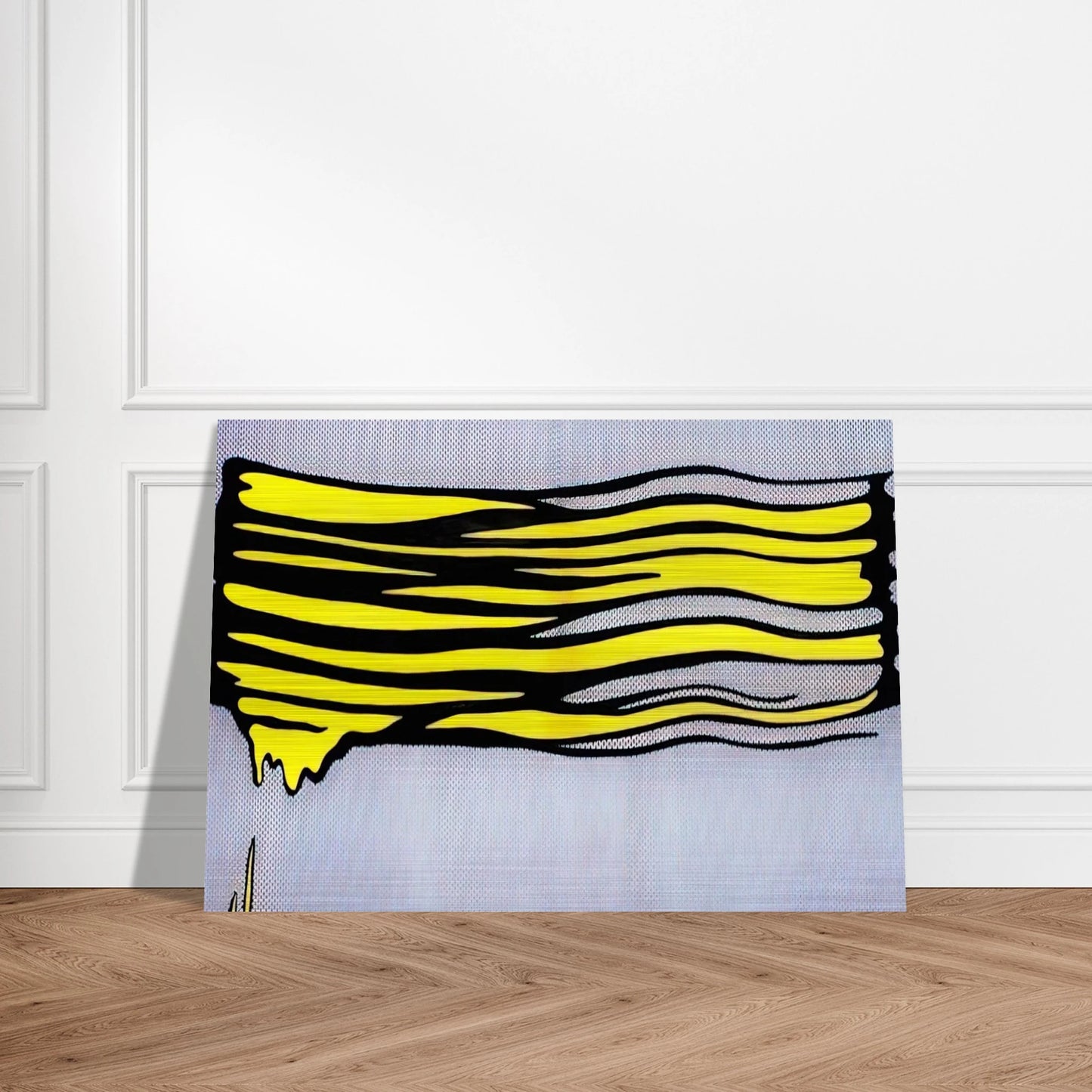 YELLOW BRUSHSTROKE II 1965 - Roy Lichtenstein Brushed Aluminum Print - 70x100 cm / 28x40 inches | Roy Lichtenstein Aluminum Print | Roy Lichtenstein Prints
