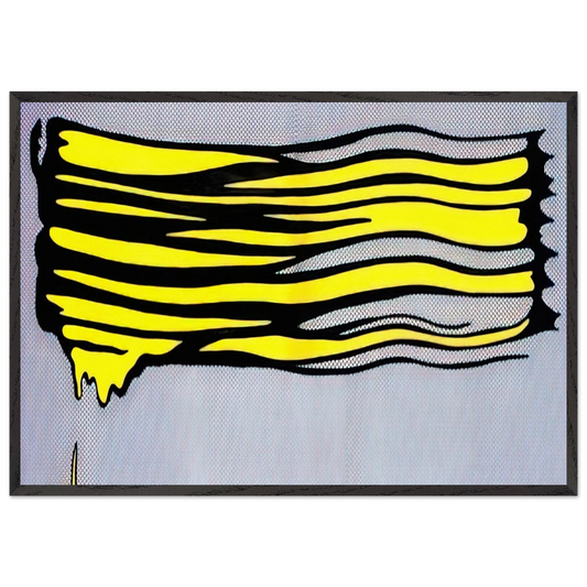 YELLOW BRUSHSTROKE II 1965 - Roy Lichtenstein 70x100 cm / 28x40 inches Framed Art Print – Black Wooden Frame
