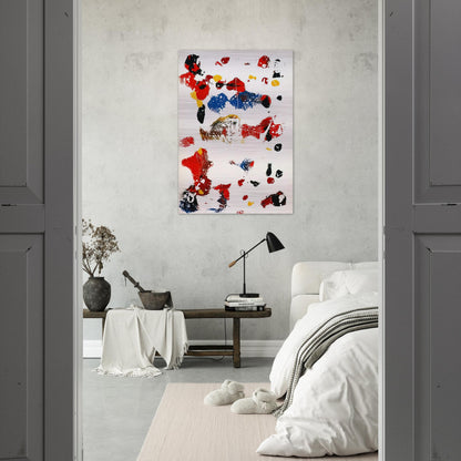 Untitled  SF27S  - Sam Francis Brushed Aluminum Print - 70x100 cm / 28x40 inches | Sam Francis Aluminum Print | Sam Francis Prints