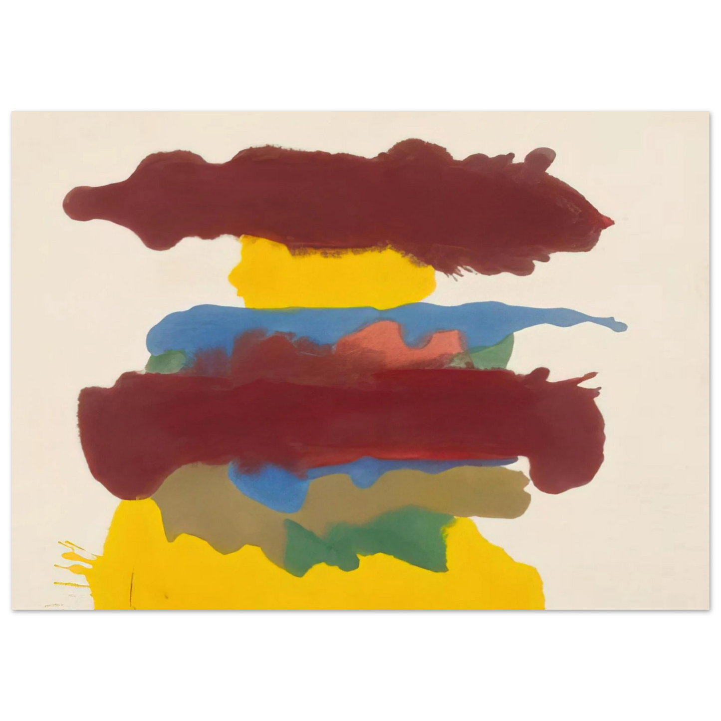 Helen Frankenthaler - Weather Change - 1963 Wall art - 40x50 cm / 16x20 inches - Premium Wooden Framed Poster With Fine Art Paper-canvas - White frame