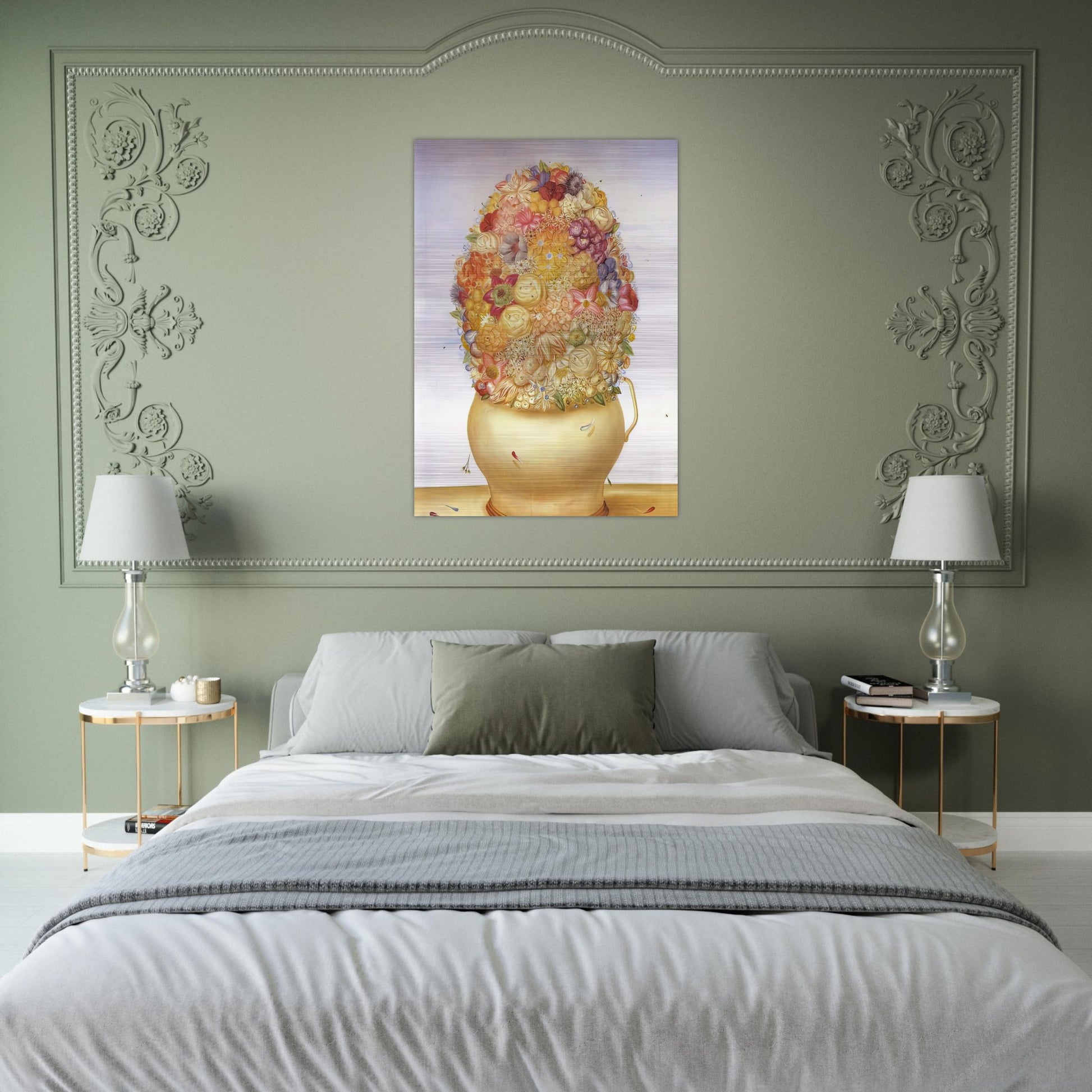 FLOWER POT - Fernando Botero Brushed Aluminum Print - 70x100 cm / 28x40 inches | Fernando Botero Aluminum Print | Fernando Botero Prints