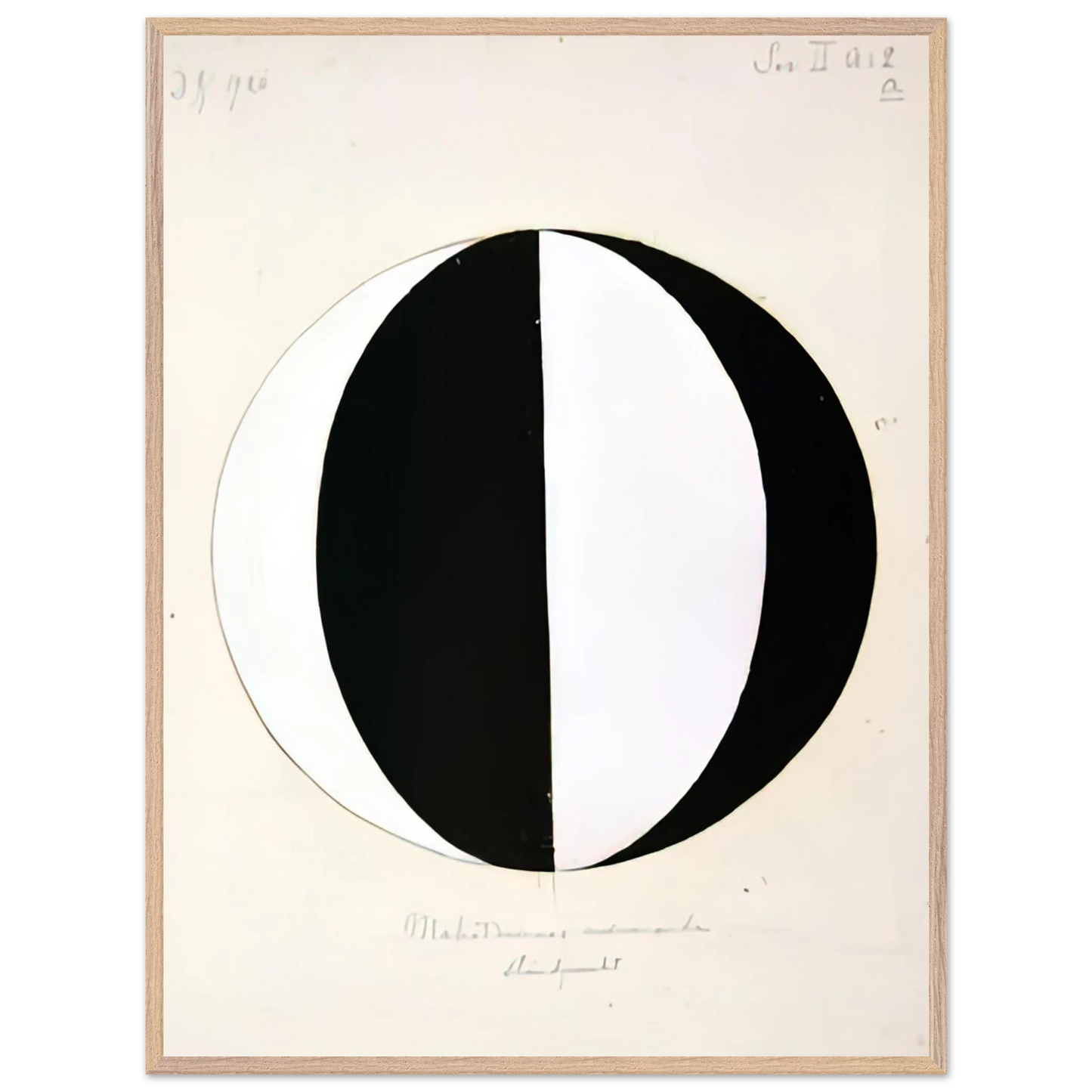 Hilma af Klint - THE MAHATMAS PRESENT STANDING POINT SERIES II NO 2A 1920 Wall art - 30x40 cm / 12x16 inches - Premium Wooden Framed Poster With Fine Art Paper-canvas - Wood frame
