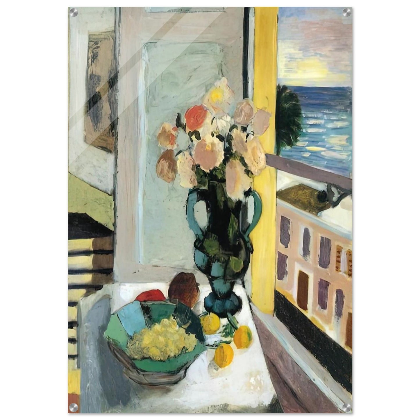 FLOWERS IN FRONT OF A WINDOW 1922 - Henri Matisse Acrylic Print - 70x100 cm / 28x40″ inches