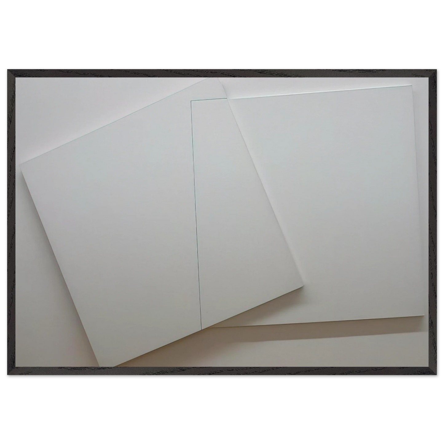 Supersition et transparence Carre derriere 0-90 degrees carre devant 20  110 degrees - Minimalism - Francois Morellet 70x100 cm / 28x40 inches Framed Art Print – Black Wooden Frame