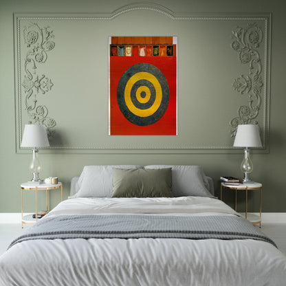 TARGET WITH PLASTER CASTS 1955 - Jasper Johns Brushed Aluminum Print - 70x100 cm / 28x40 inches | Jasper Johns Aluminum Print | Jasper Johns Prints