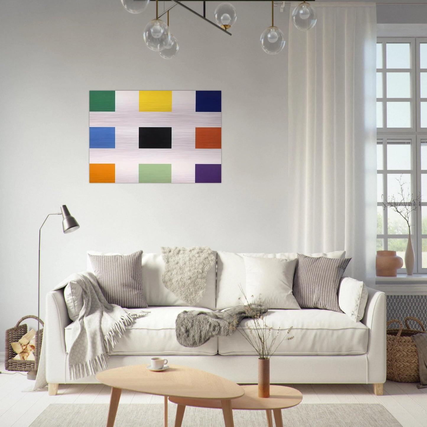 Nine Squares - Ellsworth Kelly Brushed Aluminum Print - 70x100 cm / 28x40 inches | Ellsworth Kelly Aluminum Print | Ellsworth Kelly Prints